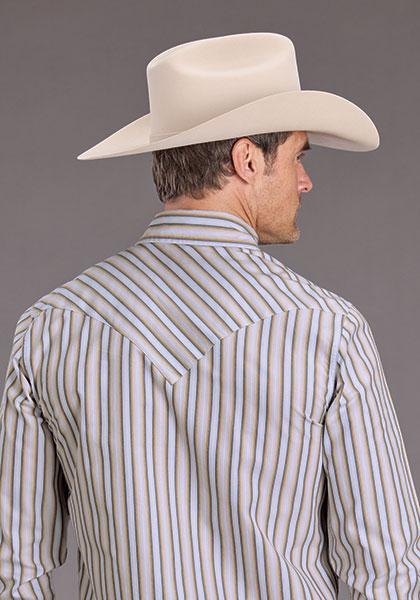 Stetson 11-001-0476-2070 Men's Stripe Snap Shirt-Ombre Stripe