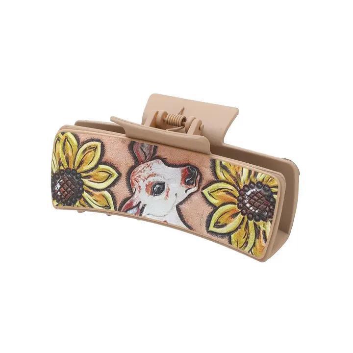 Accity CWAHA0594-1 Calf Sunflower Hair Claw Clip