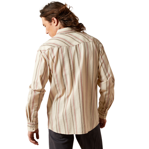 Ariat 10065757 MNS HINES RETRO SNP LS SHRT OFF WHIT
