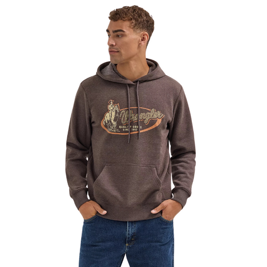 Wrangler 112354257 Men's Western Hoodie - Regular Fit-Chocolate Torte