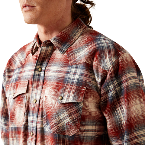 Ariat 10065761 MNS HARPER RETRO SNP LS SHRT RUST