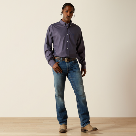 Ariat 10062527 MNS Wrinkle Free Solid Pinpoint Oxford Classic Fit Shirt