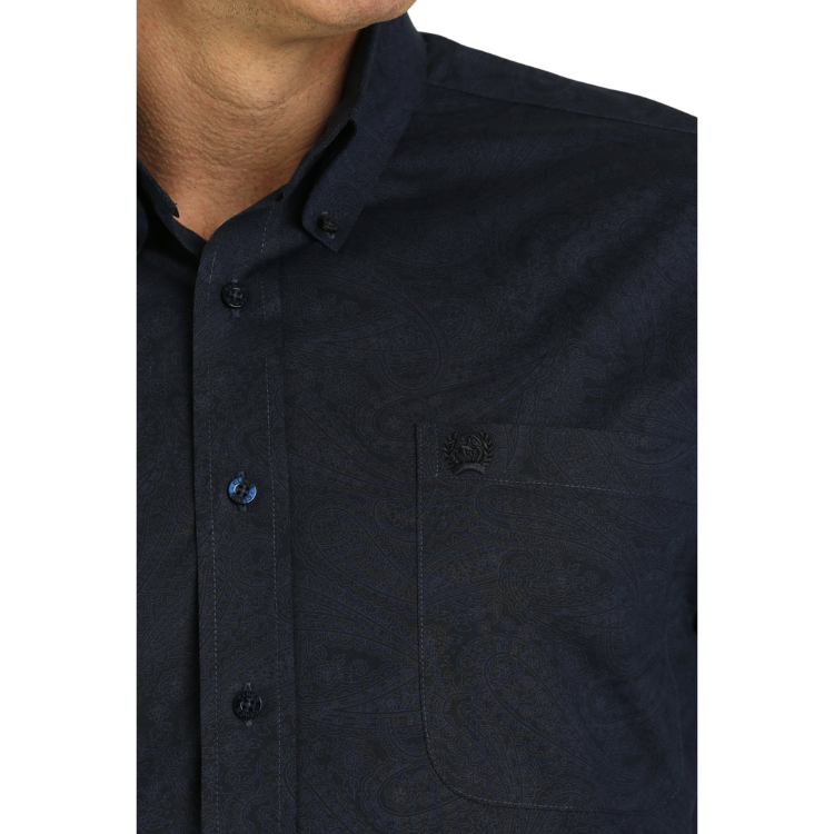 Cinch MTW1105774 MEN'S PAISLEY STRETCH BUTTON-DOWN WESTERN SHIRT - NAVY