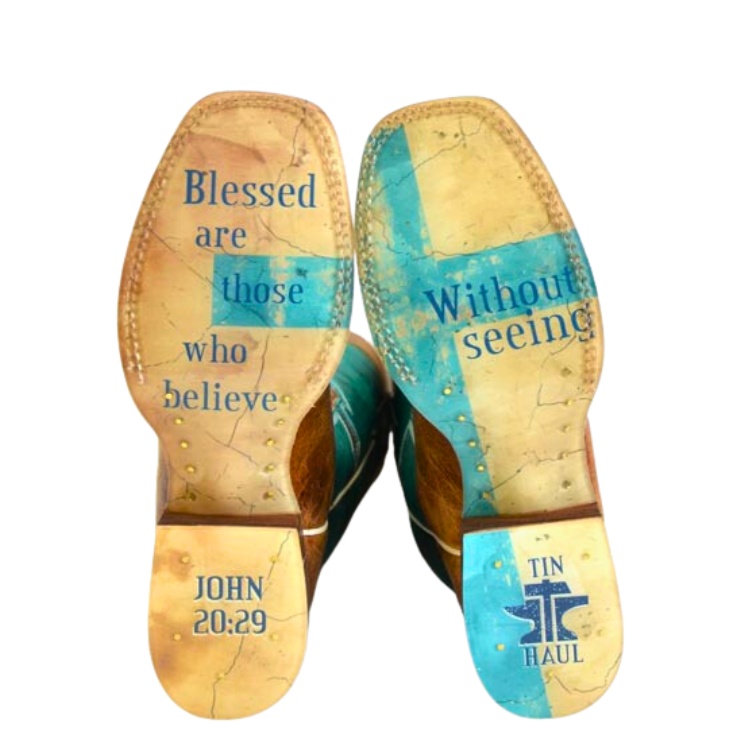 Tin Haul 14-021-0007-1543 Women's Crucifix / Blessed are Those Boots