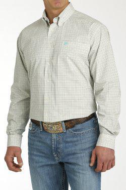 Cinch MTW1105746 MEN'S PLAID BUTTON-DOWN WESTERN SHIRT - CREAM / CHARCOAL