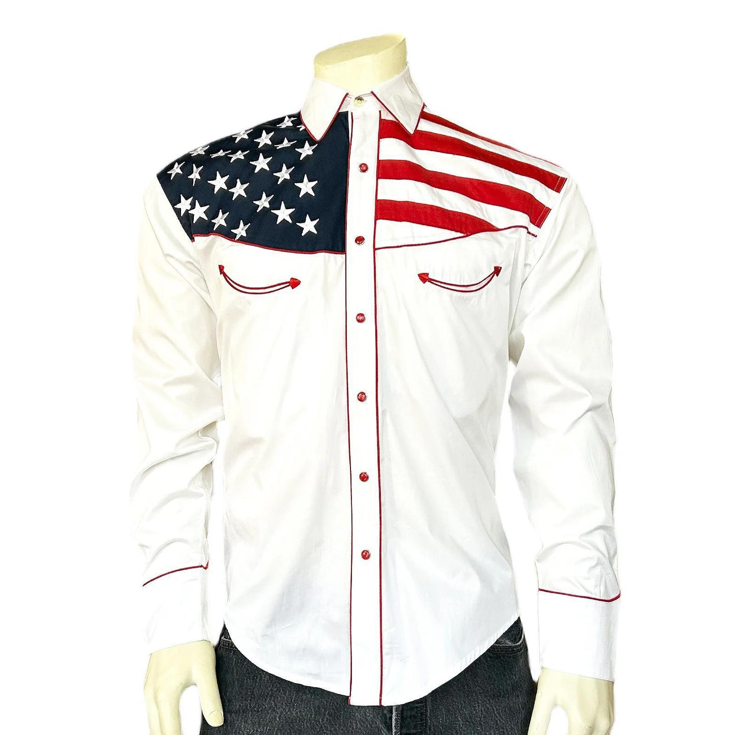 Rockmount 67USA Men's American Flag Embroidered Western Shirt