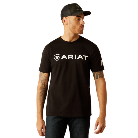 Ariat 10054197 Men's Ariat Shield Flag T-Shirt Black