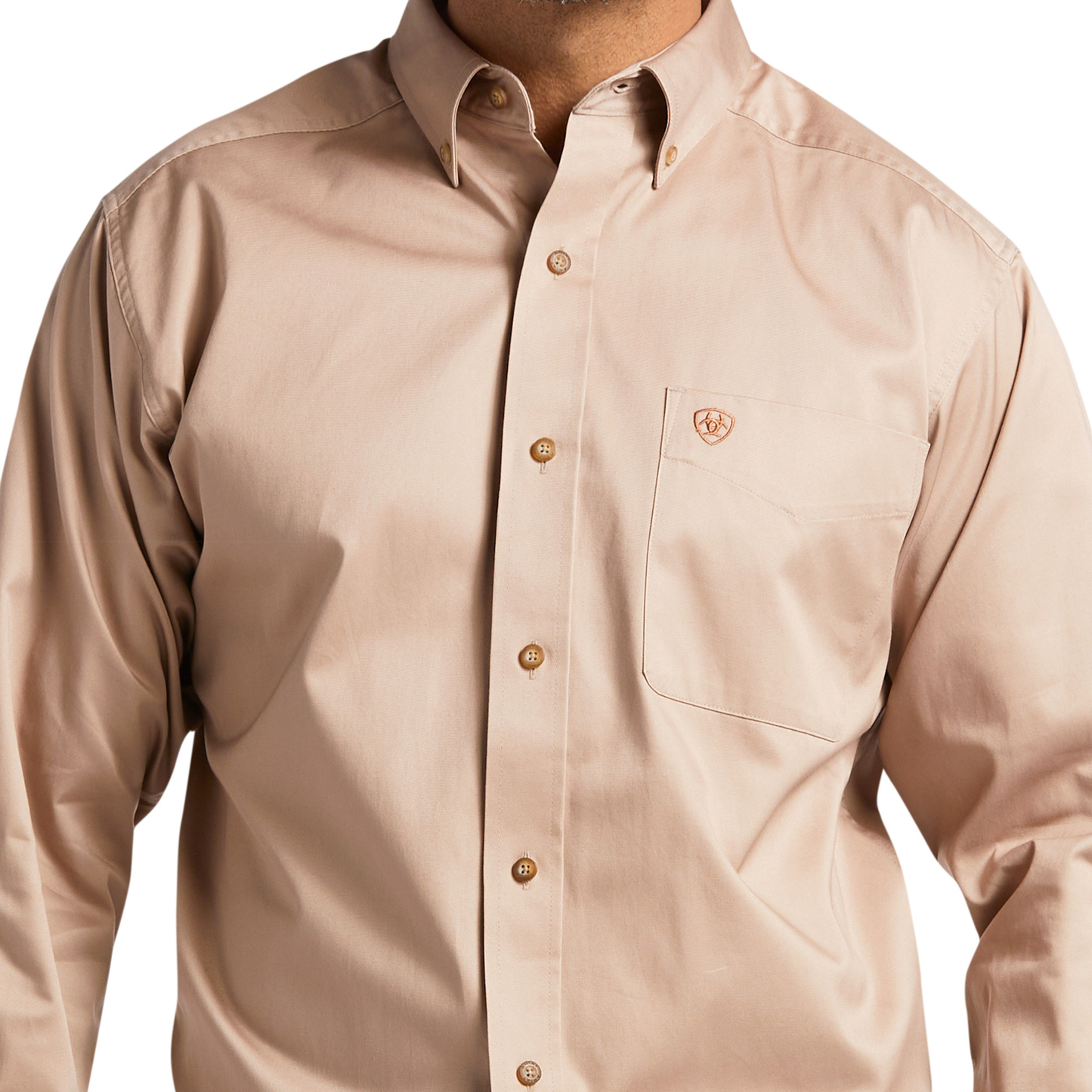 Ariat 10000505 Men's Solid Twill Classic Fit Shirt - Khaki