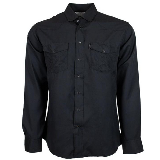 Hooey HT1612BK "SOL" BLACK LONG SLEEVE PEARL SNAP SHIRT