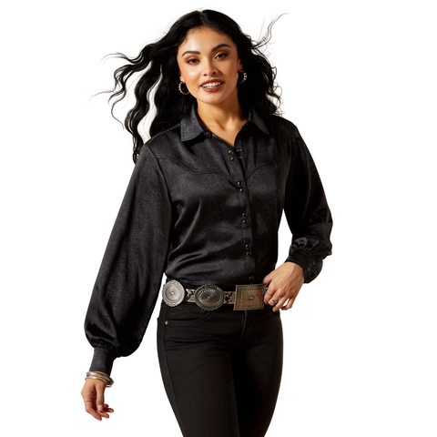 Ariat 10065941 WMS JOLIE SNP LS SHRT BLACK
