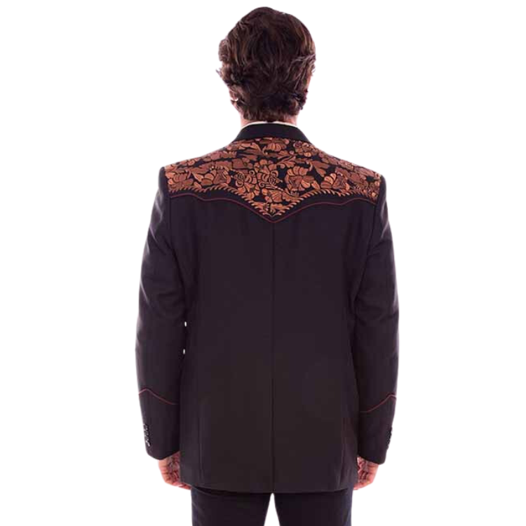 Scully P-916 - Black & Brown Floral Embroidered Blazer