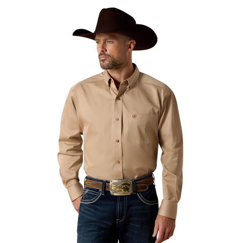 Ariat 10000505 Men's Solid Twill Classic Fit Shirt - Khaki