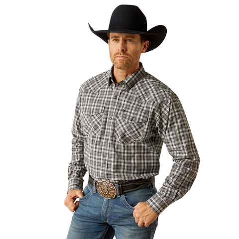 Ariat 10053914 Men's Pro Series Wharton Classic Fit Shirt Black Plaid