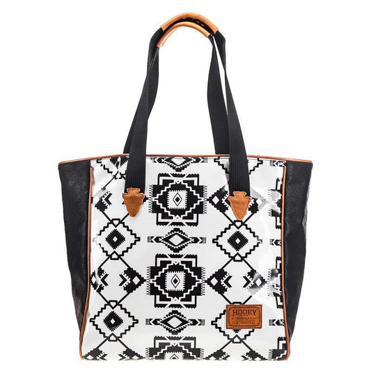 Hooey HCT003-WHBK "WHITERIVER" WHITE/BLACK AZTEC PATTERN CLASSIC TOTE PURSE