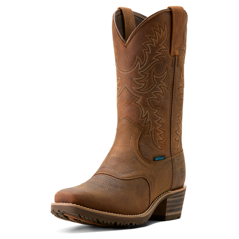 Ariat 10053577 Men's Hybrid Roughstock Square Toe Waterproof Status Brown