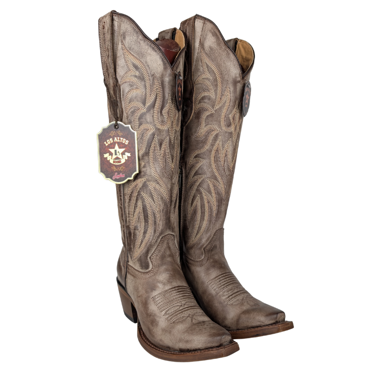 Los Altos 3813607 Women's Snip Toe Tall Shaft - Vintage Brown