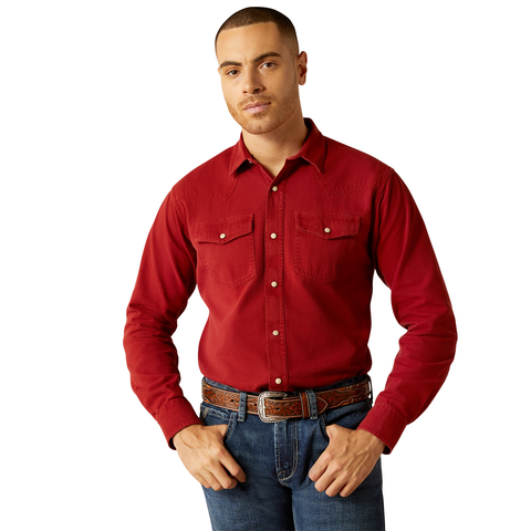 Ariat 10052690 Men's Jurlington Retro Fit Shirt Rosewood