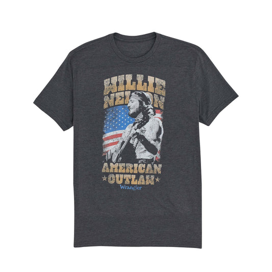 Wrangler 112361069 Wrangler® Men's Short Sleeve Graphic T-Shirt - Willie Nelson - Regular Fit - Asphalt