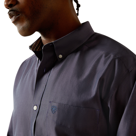 Ariat 10062527 MNS Wrinkle Free Solid Pinpoint Oxford Classic Fit Shirt