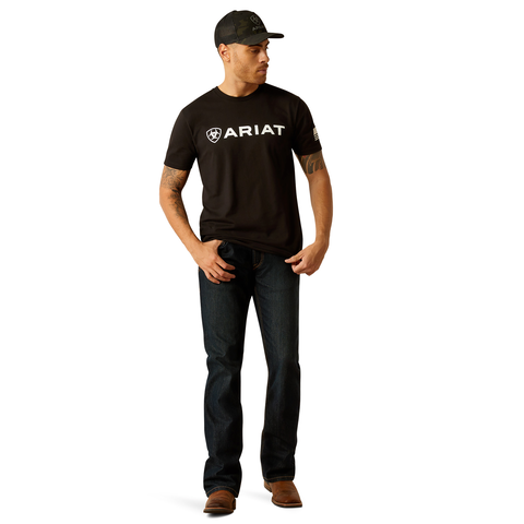 Ariat 10054197 Men's Ariat Shield Flag T-Shirt Black