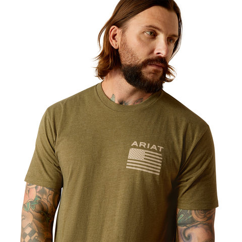 Ariat 10054176 Men's Ariat Freedom T-Shirt Military Heather