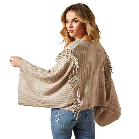 Ariat 10065948 WMS LIA PONCHO SWTR OATMEAL HEATHER