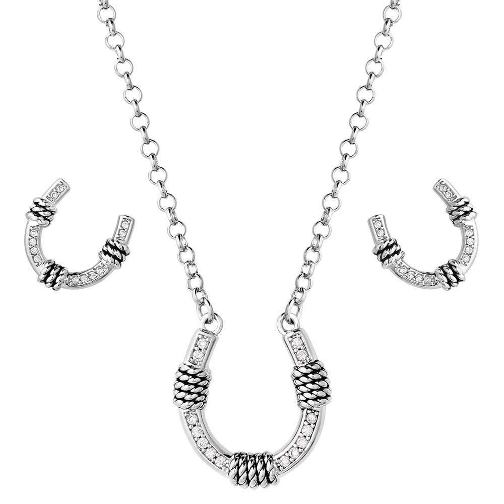 Montana Silversmith JS6038 Roped Horseshoe Crystal Jewelry Set