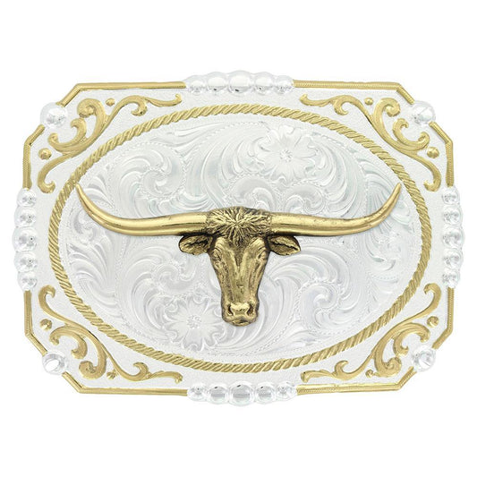 Montana Silversmith 25815-767 Two-tone Cowboy Cameo with Longhorn Buckle