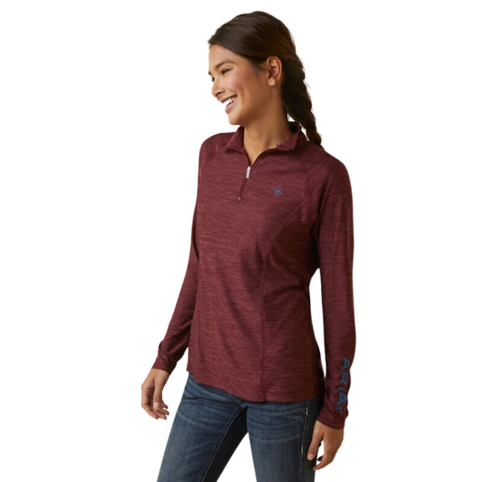 Ariat TEK 10046131 WOMENS LAGUNA 1/4 ZIP LS TOP TAWNY POR