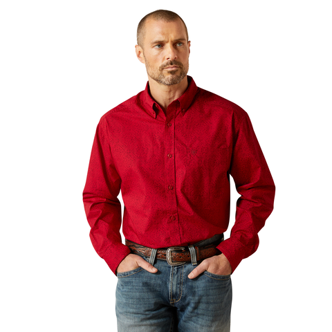 Ariat 10065853 MNS TYSON LS SHRT RED