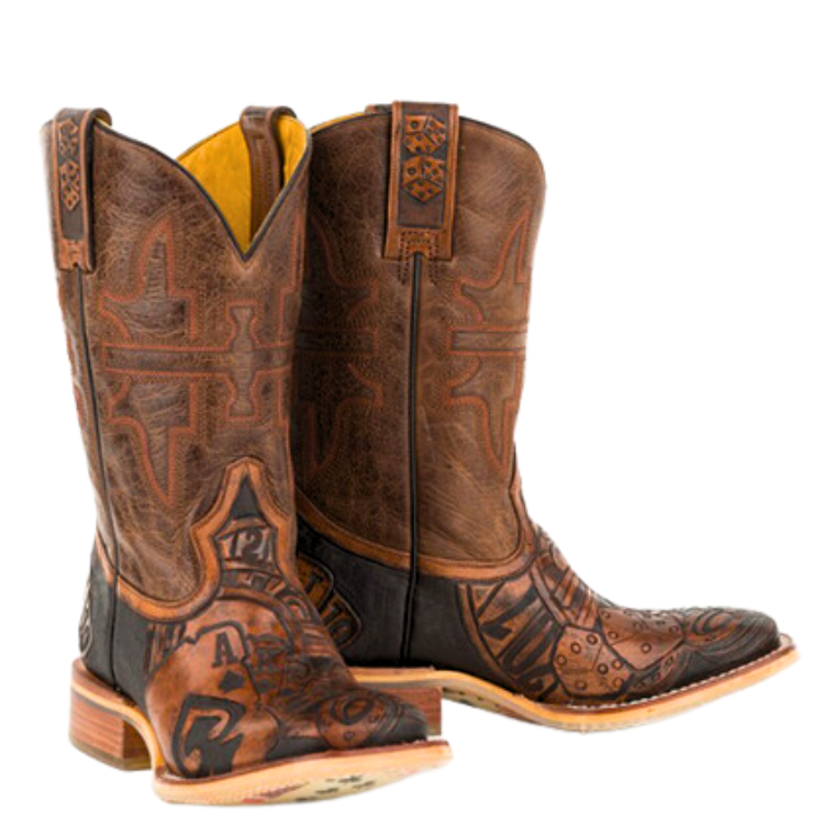 Tin Haul 14-020-0007-0333 Men's The Gambler / Card Shuffle Boots