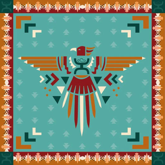 Hooey "AZTEC THUNDERBIRD" TURQUOISE/RUST WILD RAG
