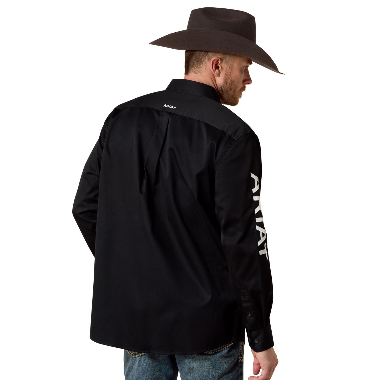 Ariat 10017497 Men's Team Logo Twill Classic Fit Shirt - Black/White