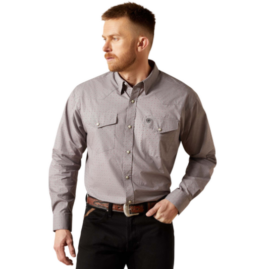 Ariat 10065963 MNS FRED SNP LS SHRT GREY