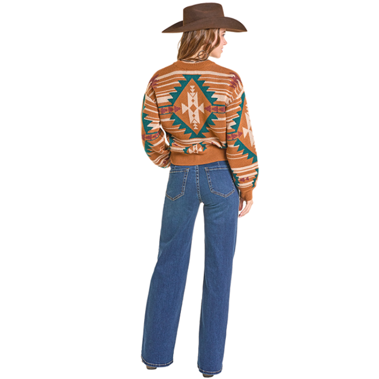 Rock & Roll BW32T06963 Aztec Knit Sweater - Camel