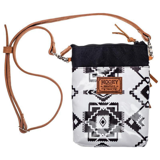 Hooey HCB003-WHBK "WHITERIVER" WHITE/BLACK AZTEC PATTERN CROSSBODY PURSE